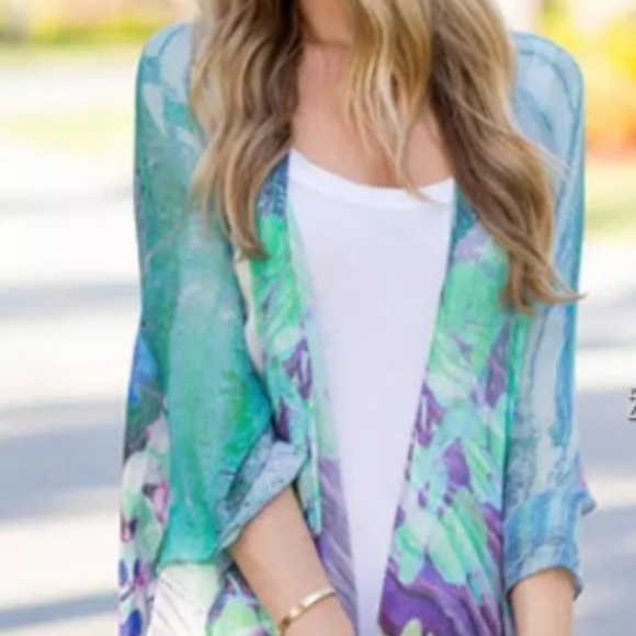 Floral Shawl Kimono CARDIGAN Boho CHIFFON Top - Picture 2 of 5